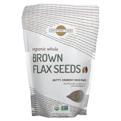 Earthtone Foods, Organic Whole Brown Flax Seeds, 16 oz (453 g) - Supply Center USA