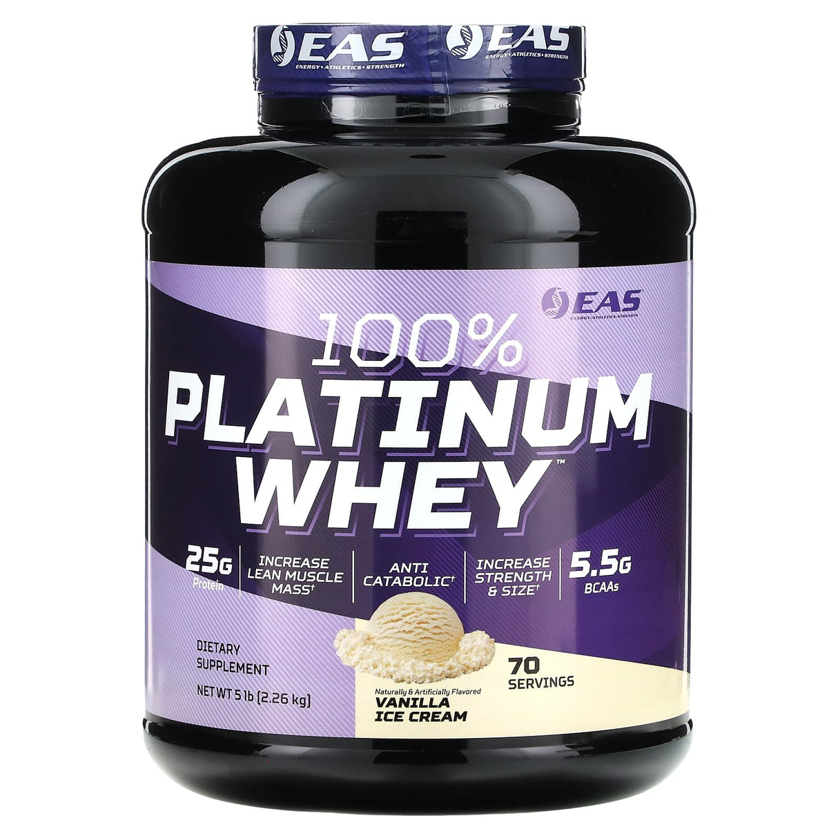 EAS, 100% Platinum Whey, Vanilla Ice Cream , 5 lb (2.26 kg) - Supply Center USA