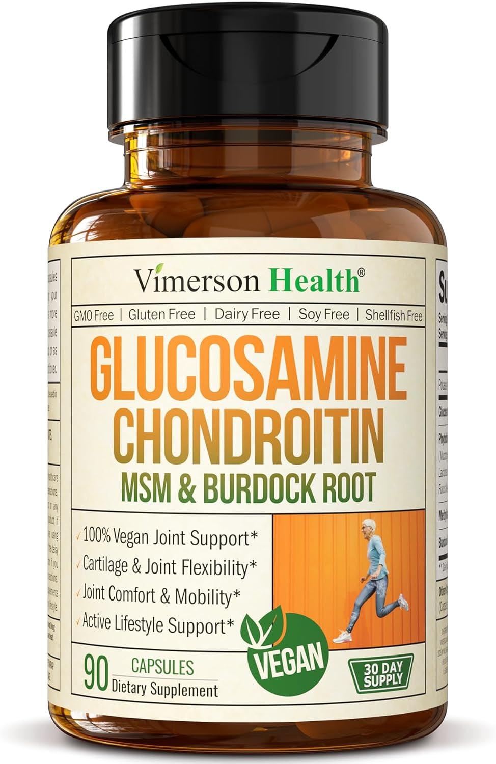 Glucosamine Chondroitin MSM Turmeric Boswellia - Joint Support Supplement. Antioxidant Properties. Helps with Inflammatory Response. Occasional Discomfort Relief for Back, Knees & Hands. 90 Capsules - Supply Center USA