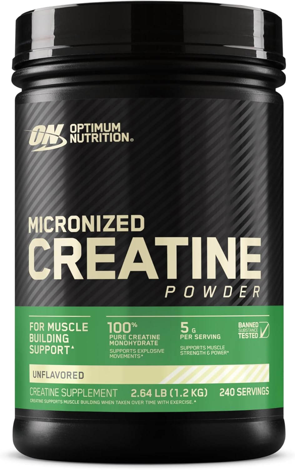 Optimum Nutrition Micronized Creatine Monohydrate Powder, Unflavored, Keto Friendly, 60 Servings (Packaging May Vary)