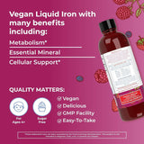 Maryruth Organics Liquid Iron Supplement for Women Men & Kids, Iron for Healthy Blood & Oxygen, Immune Support, Sugar Free, Vegan, Non-Gmo, Gluten Free, 15.22 Fl Oz - Supply Center USA