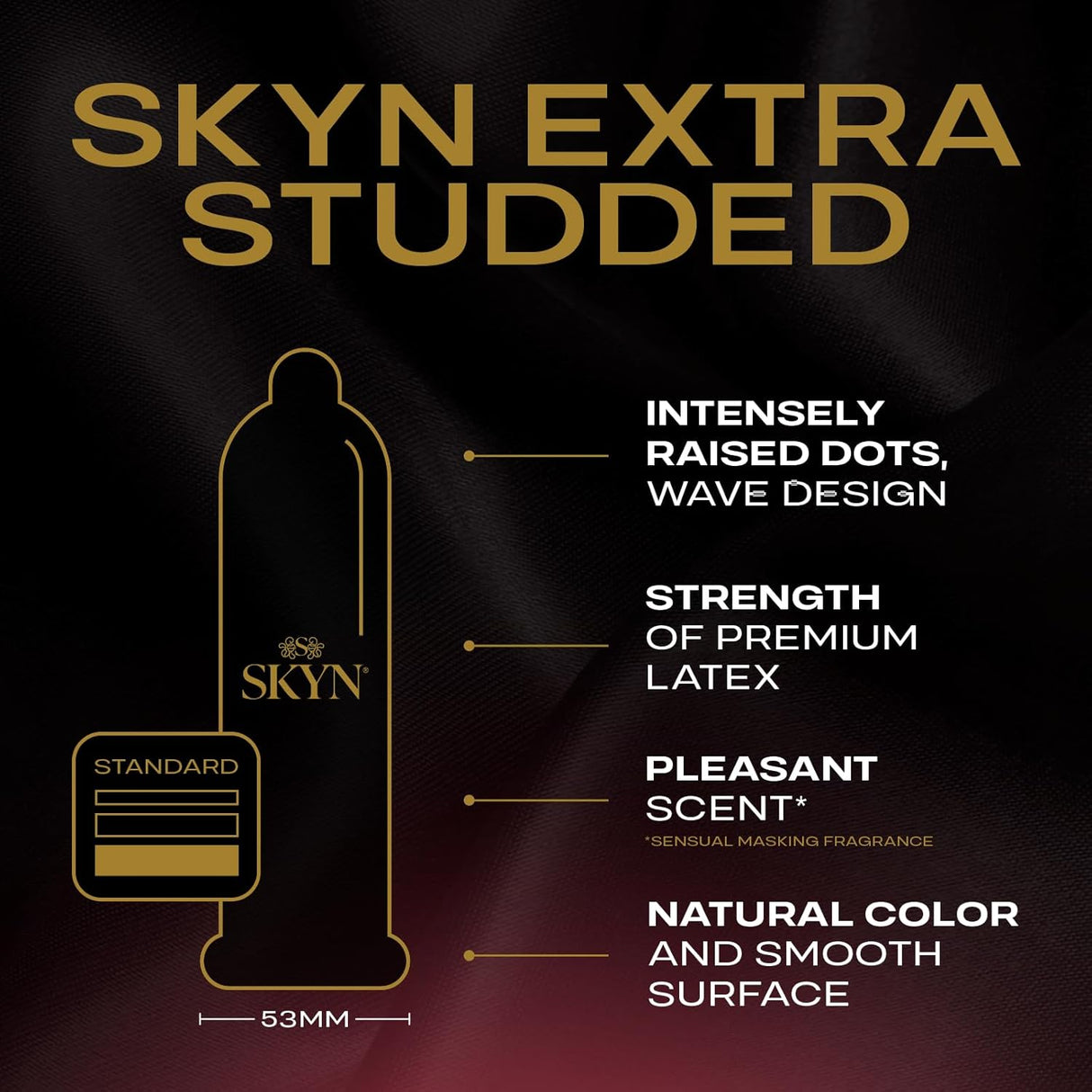 SKYN Extra Studded – 22 Count – Lubricated Latex-Free Condoms – Unique Texture Intensifies Every Moment​