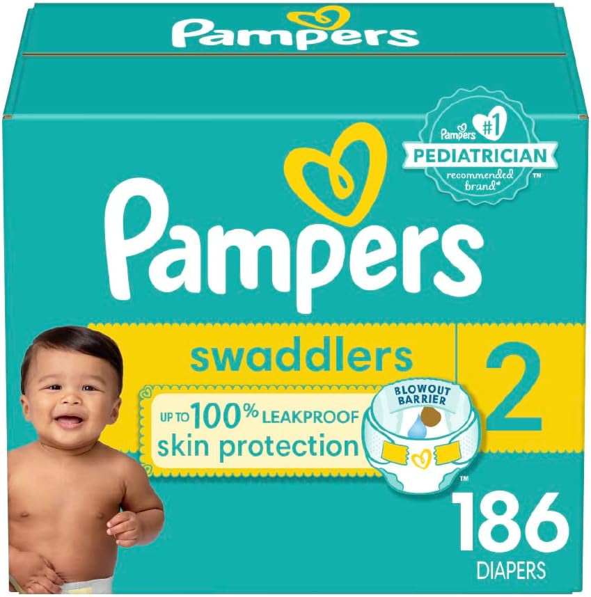 Pampers Swaddlers Diapers - Size 5, One Month Supply (132 Count), Ultra Soft Disposable Baby Diapers