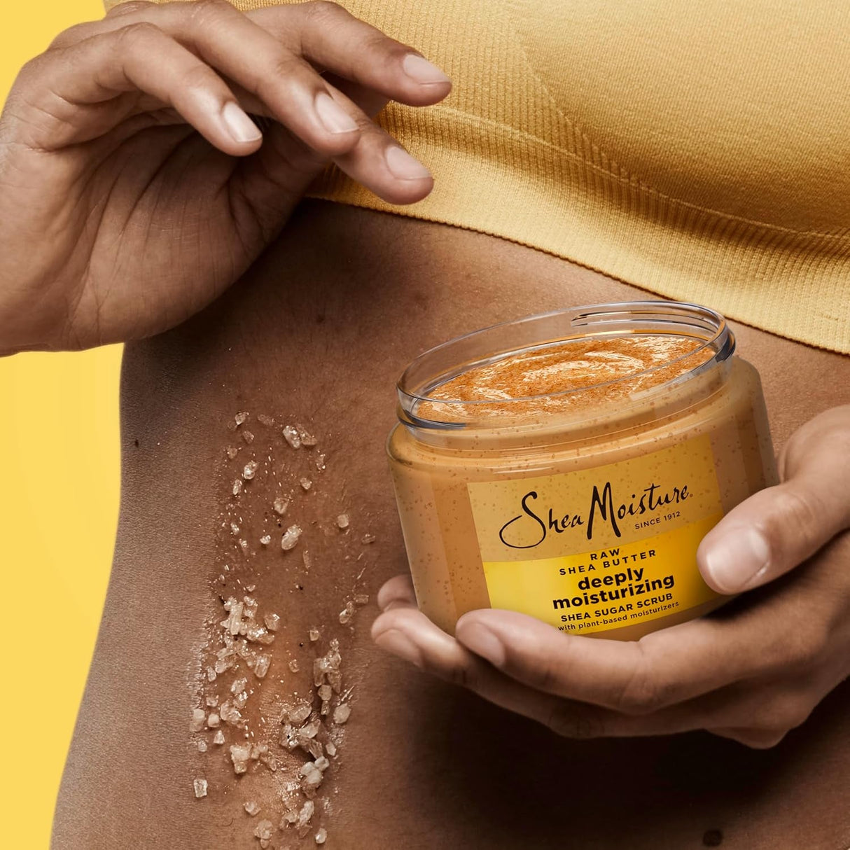 Sheamoisture Shea Sugar Body Scrub for Moisturize and Restore Dry Skin Raw Shea Butter Deeply Moisturizing Body Scrub with 24H Shea Moisture Nutrients 12 Oz