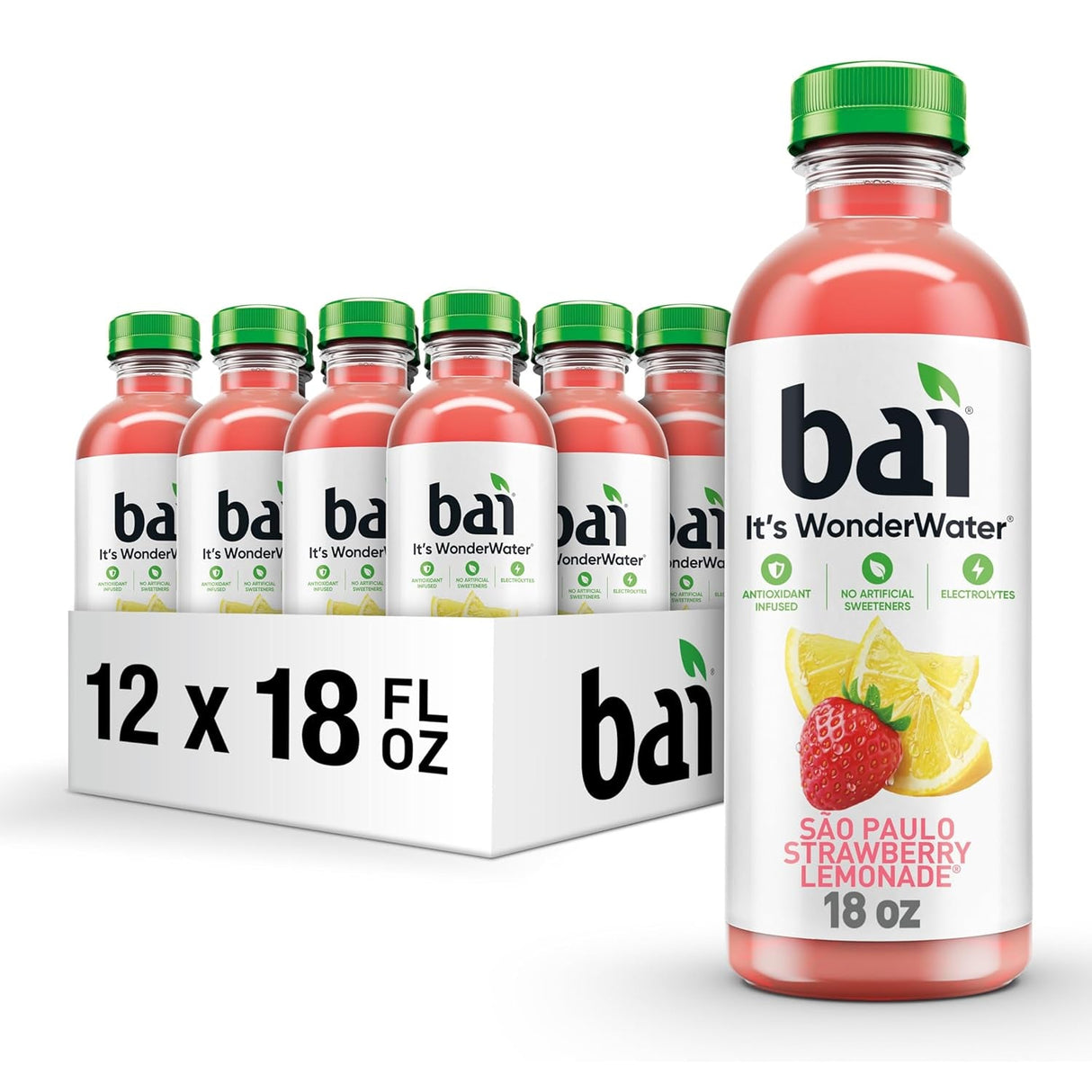 Bai Antioxidant Infused Water Beverage, Zambia Bing Cherry, with Vitamin C and No Artificial Sweeteners, 18 Fluid Ounce Bottle, 12 Pack