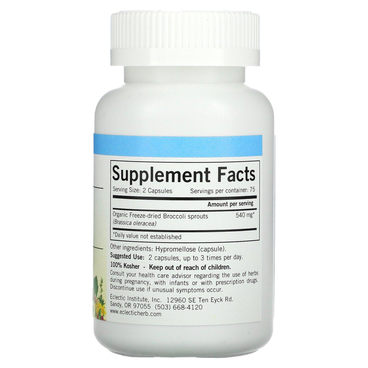 Eclectic Institute, Raw Fresh Freeze-Dried, Broccoli Sprouts, 270 mg, 150 Non-GMO Veg Caps - Supply Center USA