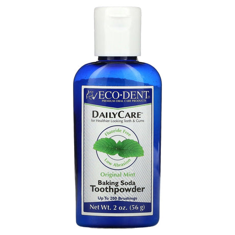 Eco-Dent, Daily Care, Baking Soda Toothpowder, Original Mint, 2 oz (56 g) - Supply Center USA