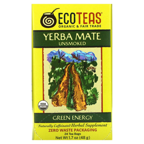 EcoTeas, Yerba Mate, Unsmoked, Green Energy, 24 Tea Bags, 1.7 oz (48 g) - Supply Center USA