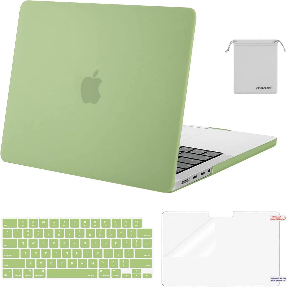 MOSISO Compatible with Macbook Pro 14 Inch Case 2024 2023 2022 2021 M4 M3 M2 M1 Pro Max A3112 A3185 A3401 A2918 A2992 A2779 A2442, Plastic Hard Shell&Keyboard Cover&Screen Film&Pouch, Black