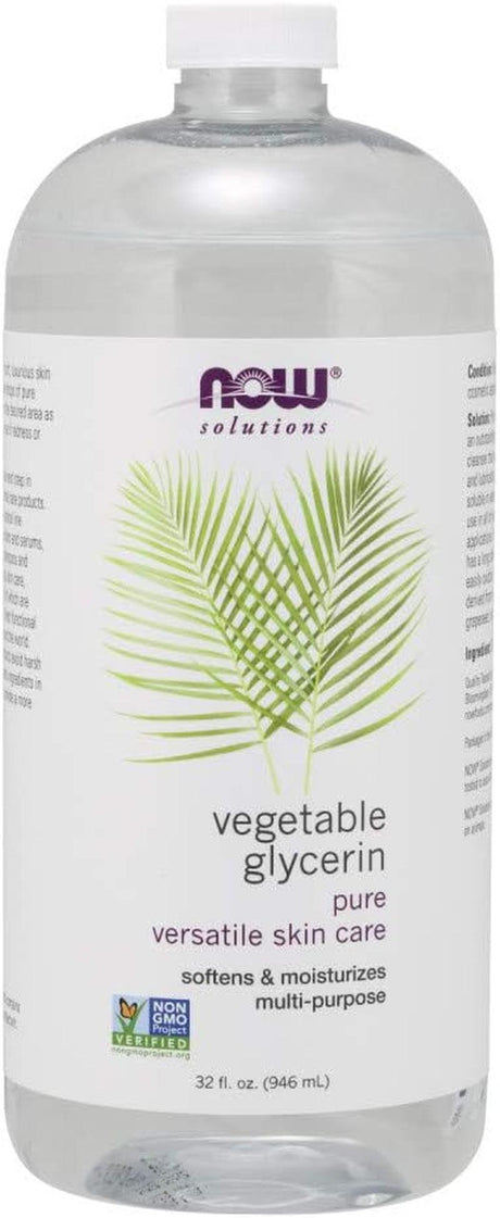 NOW Solutions, Vegetable Glycerin, 100% Pure, Versatile Skin Care, Softening and Moisturizing, 4-Ounce - Supply Center USA