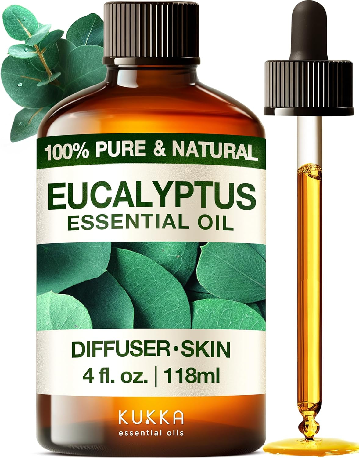 Kukka Tea Tree Oil for Skin, Healthy Hair & Toenails - Huge 4 Fl Oz - 100% Pure Natural Australian Tea Tree Essential Oil - Experience Therapeutic Melaleuca Oil for Scalp, Nails & Soap Making Scent