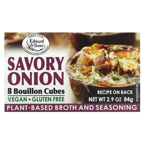 Edward & Sons, Savory Onion Bouillon Cubes, 8 Cubes - Supply Center USA