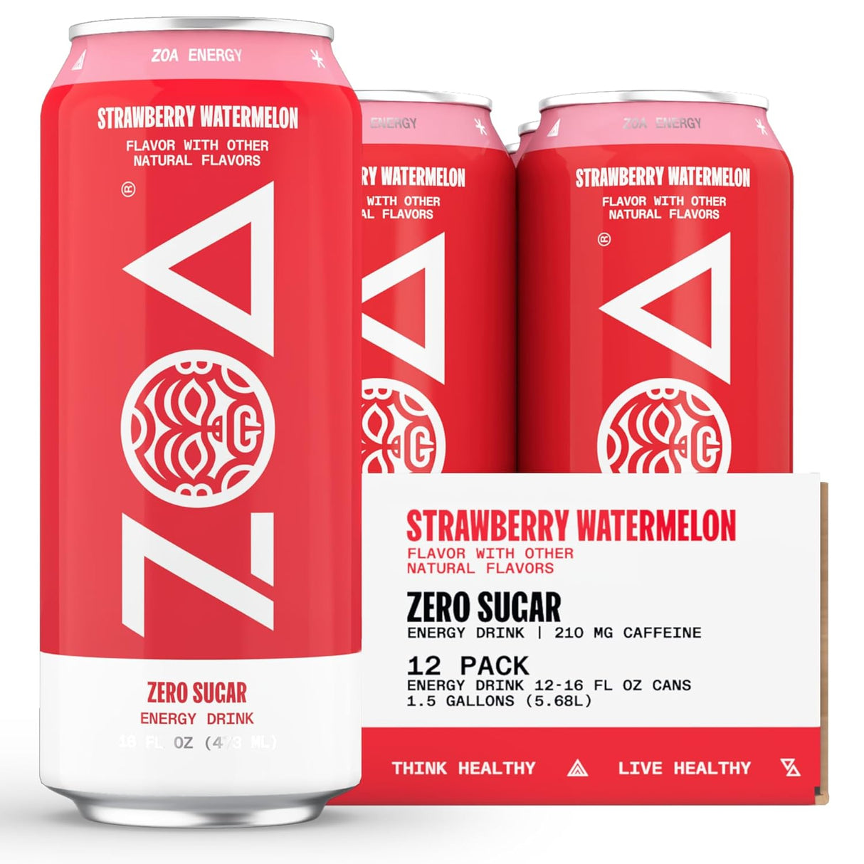 ZOA Zero Sugar Energy Drinks, Variety Pack - Sugar Free with Electrolytes, Healthy Vitamin C, Amino Acids, Essential B-Vitamins, and Caffeine from Green Tea - 12 Fl Oz (12-Pack)