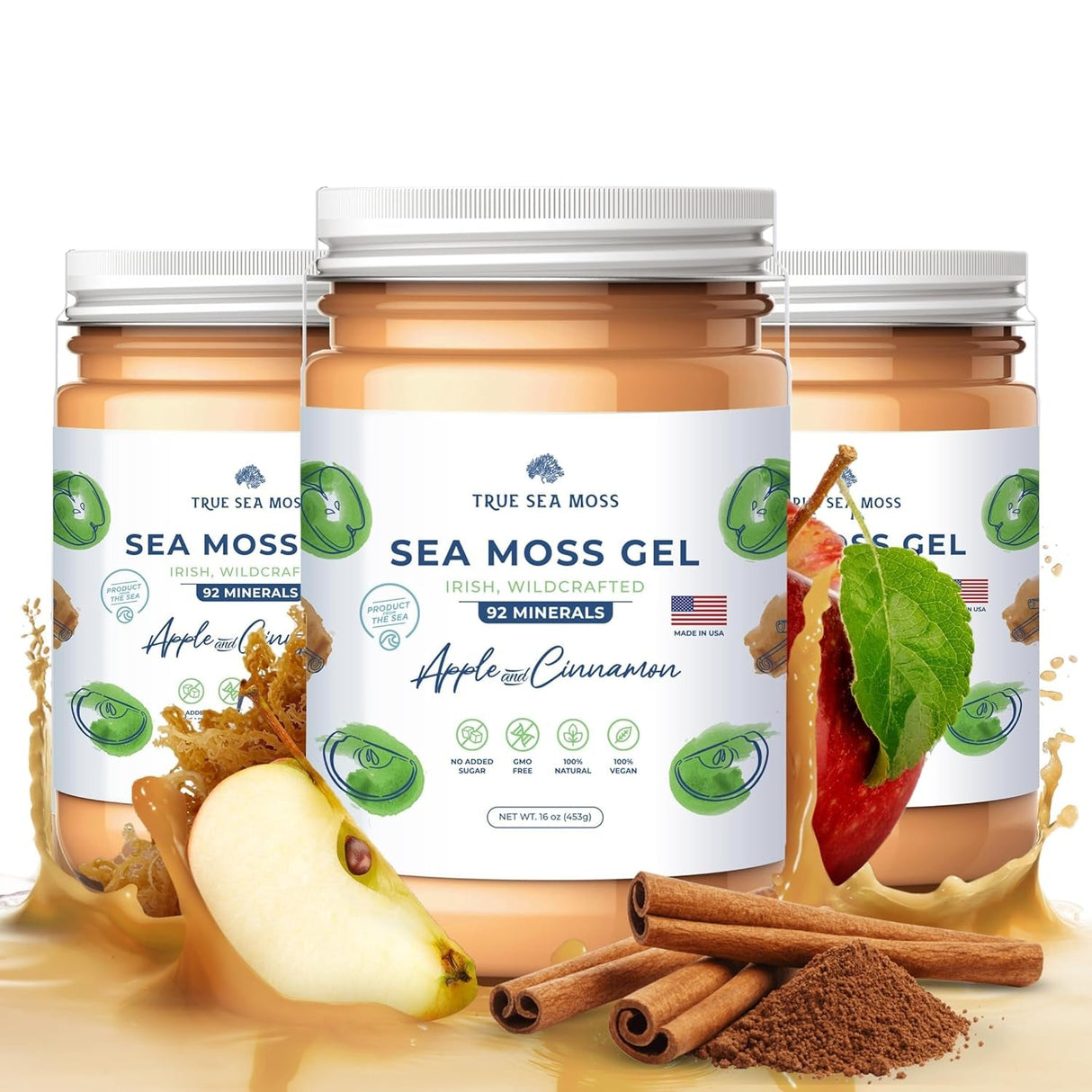 Trueseamoss Wildcrafted Irish Sea Moss Gel –7 Flavors- Nutritious Raw Seamoss Rich in Minerals, Proteins & Vitamins – Antioxidant Health Sea Moss, Vegan Made in USA (MANGO/PINEAPPLE, 1)