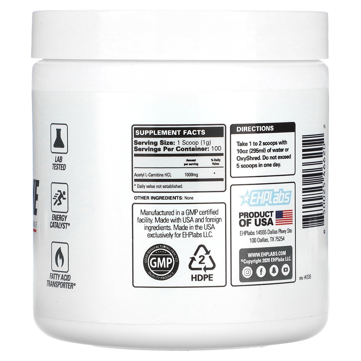 EHPlabs, Acetyl L-Carnitine, 3.5 oz (100 g) - Supply Center USA