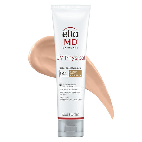 Eltamd UV Physical Tinted Sunscreen for Face, SPF 41 Tinted Sunscreen, 100% Mineral Active Sunscreen, 3.0 Oz Tube - Supply Center USA