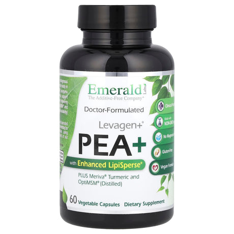 Emerald Laboratories, Levagen+® Pea+ with Enhanced LipiSperse®, 60 Vegetable Capsules - Supply Center USA