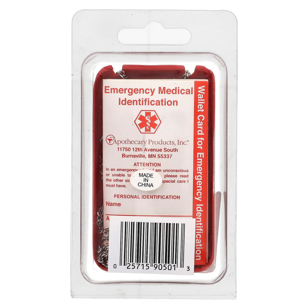 Emerge-Alert, Penicillin Allergy Necklace, 1 Count - Supply Center USA