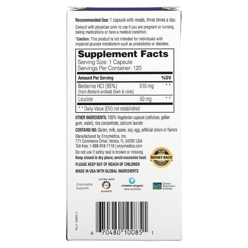 Enzymedica, Berberine, 120 Targeted-Delivery Capsules - Supply Center USA