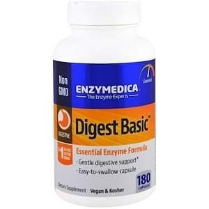 Enzymedica, Digest Basic, Essential Enzyme Formula, 180 Capsules - Supply Center USA