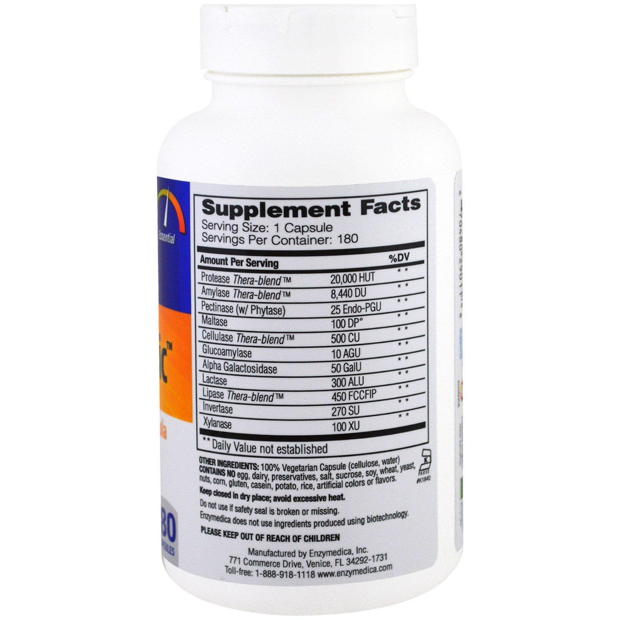Enzymedica, Digest Basic, Essential Enzyme Formula, 180 Capsules - Supply Center USA