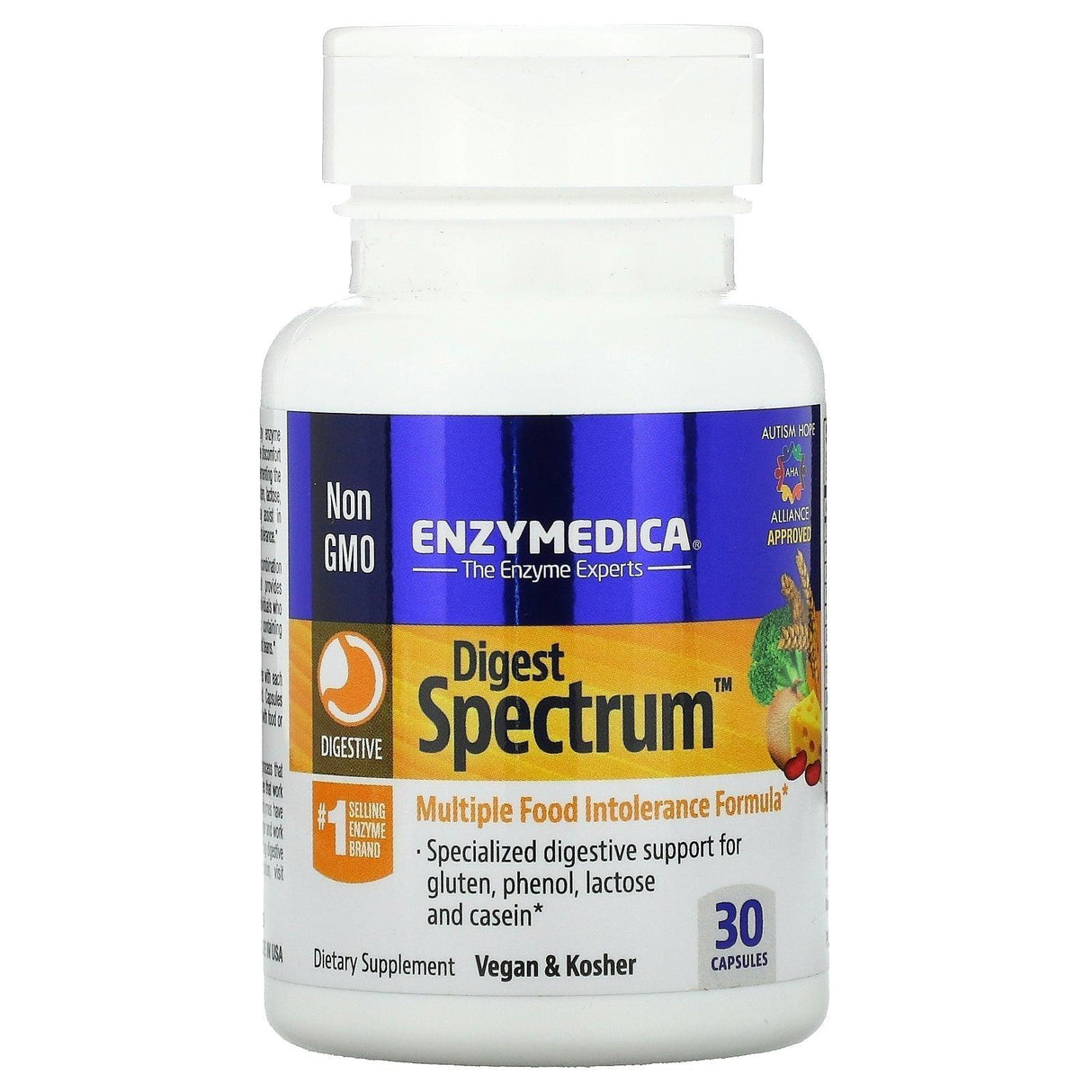 Enzymedica, Digest Spectrum, Complete Food Intolerance Formula, 120 Capsules - Supply Center USA