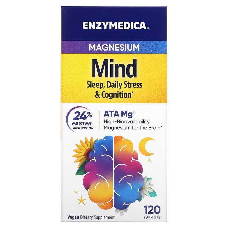 Enzymedica, Magnesium, Mind, 120 Capsules - Supply Center USA