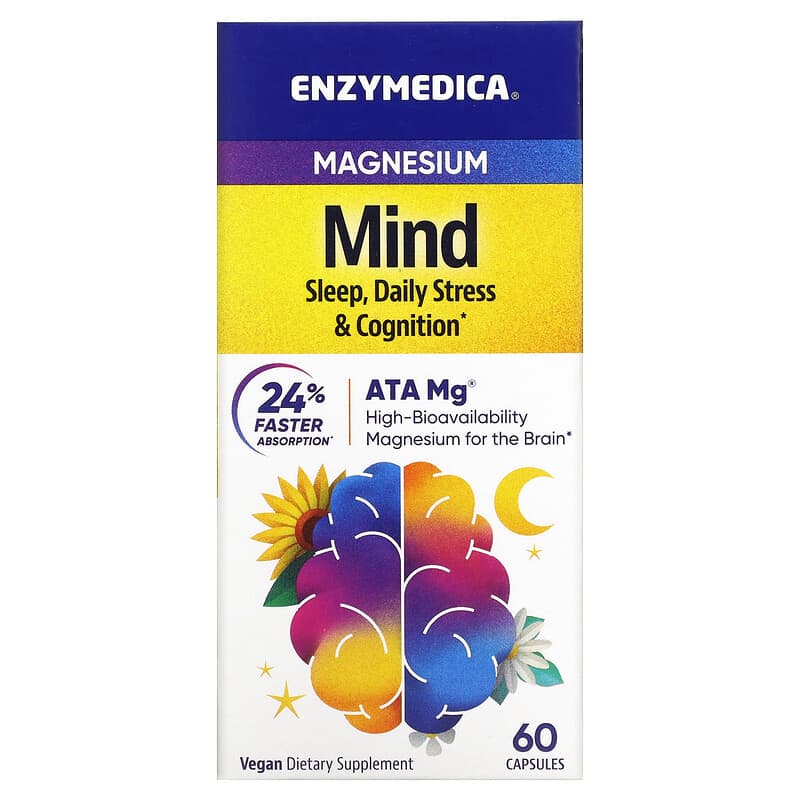 Enzymedica, Magnesium, Mind, 120 Capsules - Supply Center USA