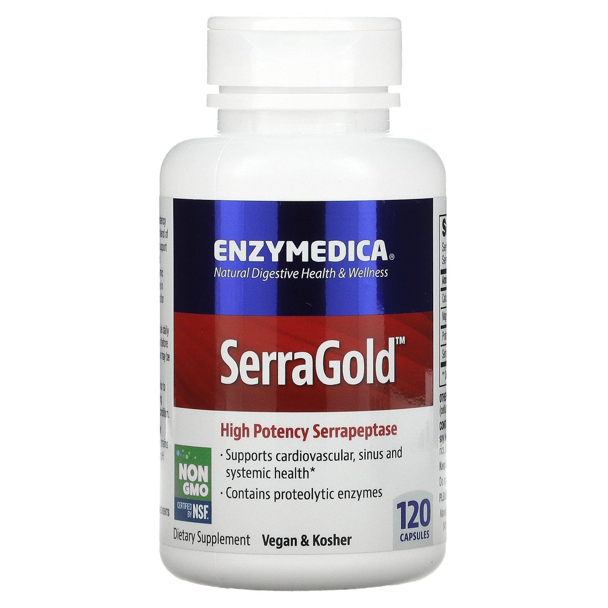 Enzymedica, SerraGold, High Potency Serrapeptase, 120 Capsules - Supply Center USA