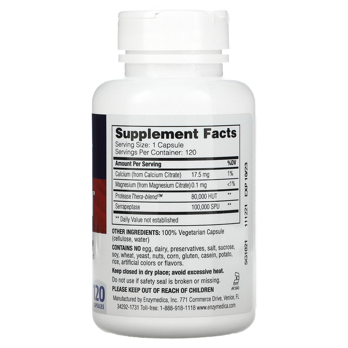 Enzymedica, SerraGold, High Potency Serrapeptase, 120 Capsules - Supply Center USA