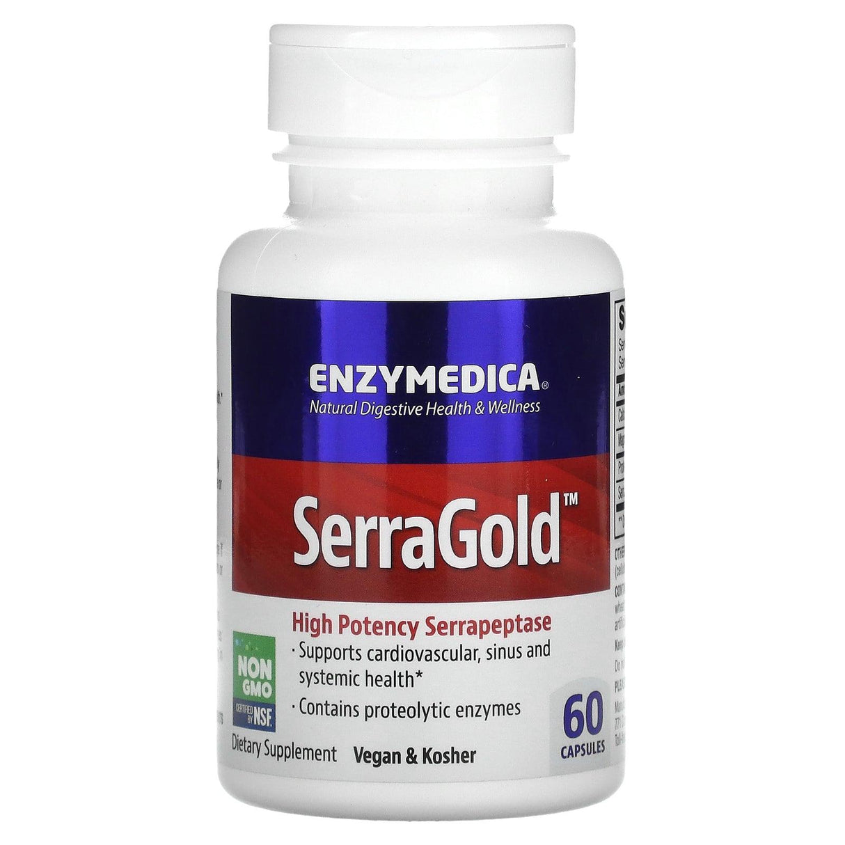 Enzymedica, SerraGold, High Potency Serrapeptase, 120 Capsules - Supply Center USA