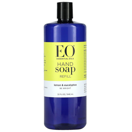 EO Products, Hand Soap, Refill, Lemon & Eucalyptus, 32 fl oz (946 ml) - Supply Center USA