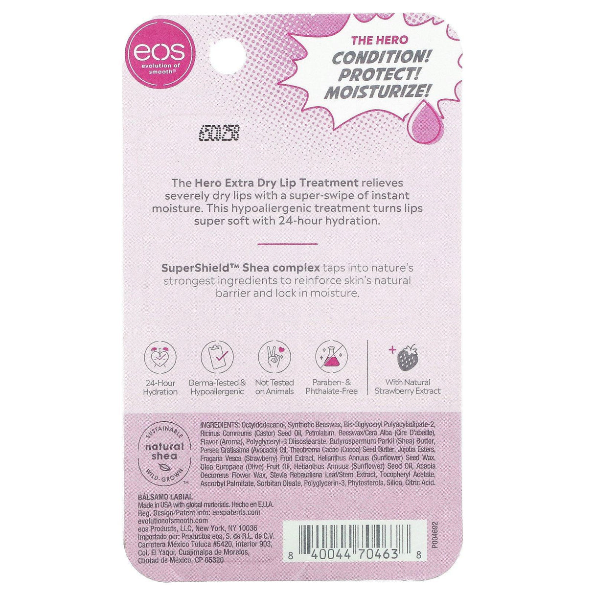EOS, The Hero, Lip Repair Extra Dry Lip Treatment, 0.35 fl oz (10 ml) - Supply Center USA
