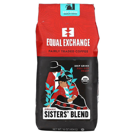 Equal Exchange, Organic Sisters' Blend, Drip Grind, Full City Roast, 16 oz (454 g) - Supply Center USA