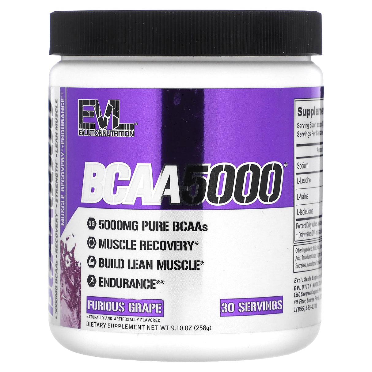 EVLution Nutrition, BCAA5000, Blue Raz, 8.47 oz (240 g) - Supply Center USA