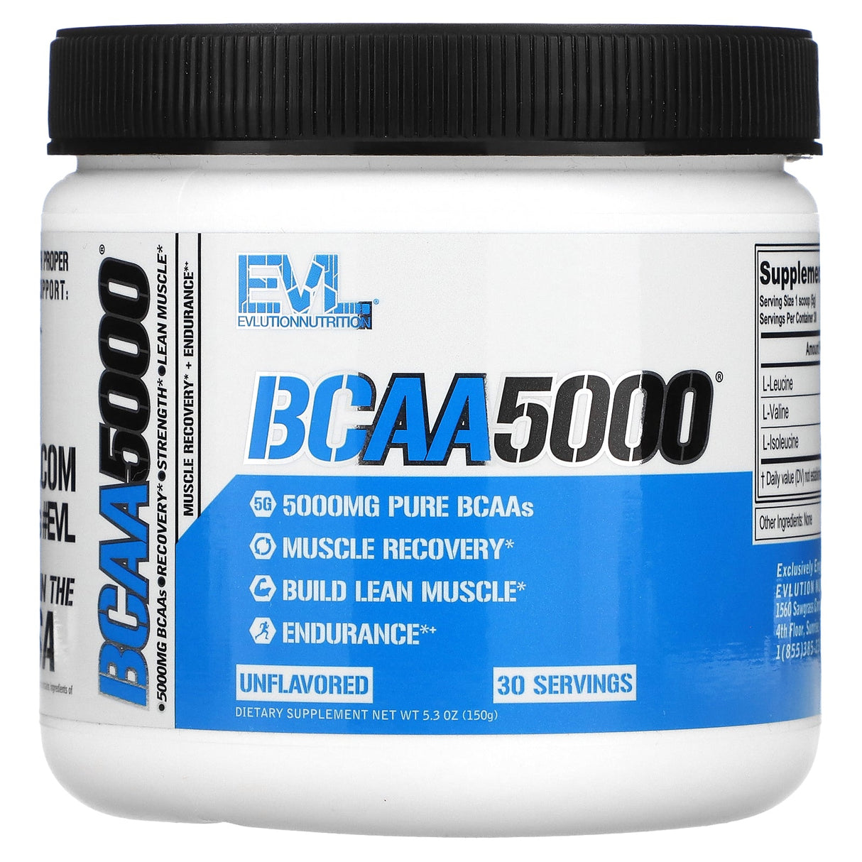 EVLution Nutrition, BCAA5000, Blue Raz, 8.47 oz (240 g) - Supply Center USA