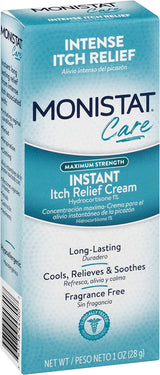 Monistat Instant Itch Relief Cream for Women, Maximum Strength Feminine Itch Care, 1 Oz, 2 Pack