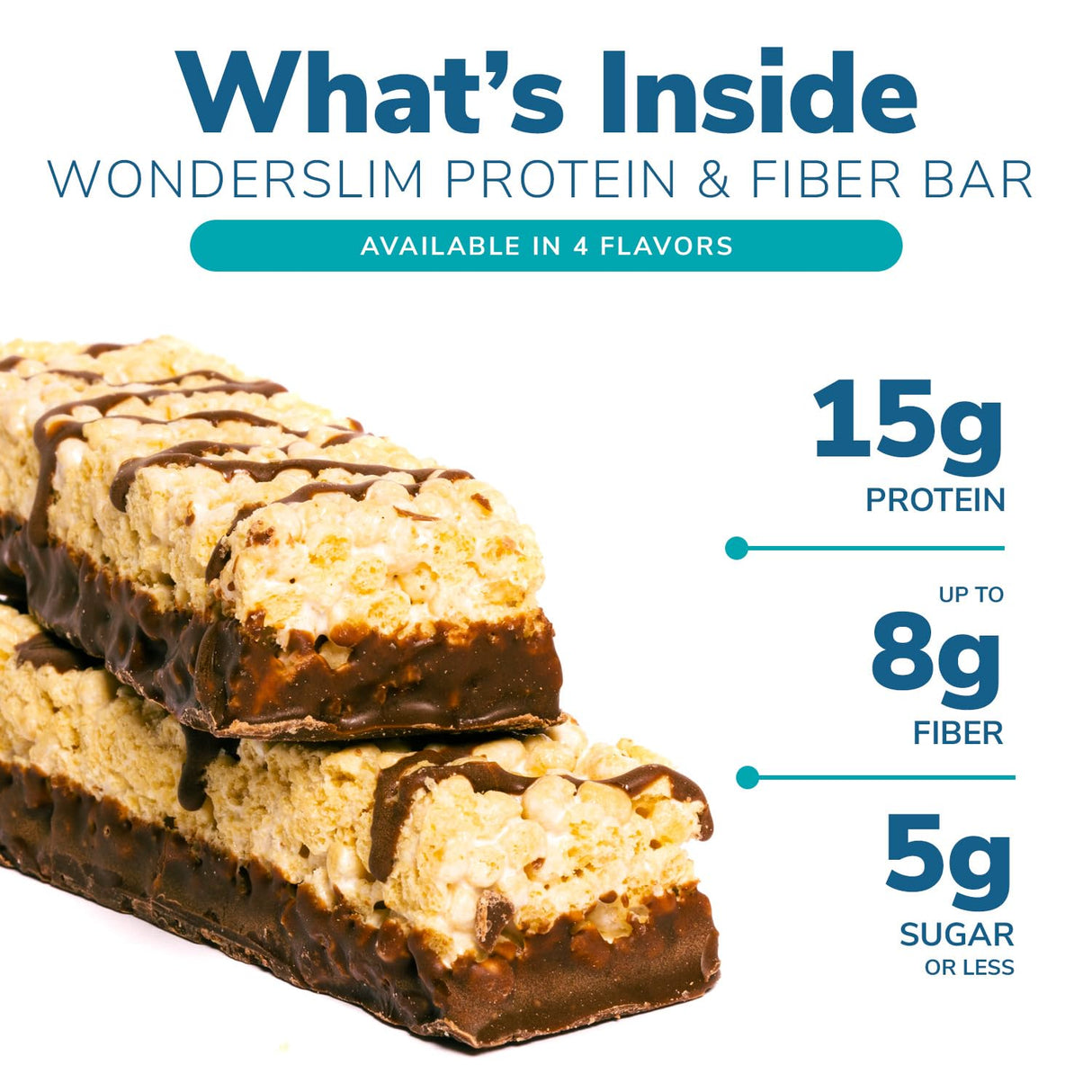 Wonderslim Protein & Fiber Bar, Salted Toffee Pretzel, 15G Protein, 7G Fiber, Gluten Free (7Ct)