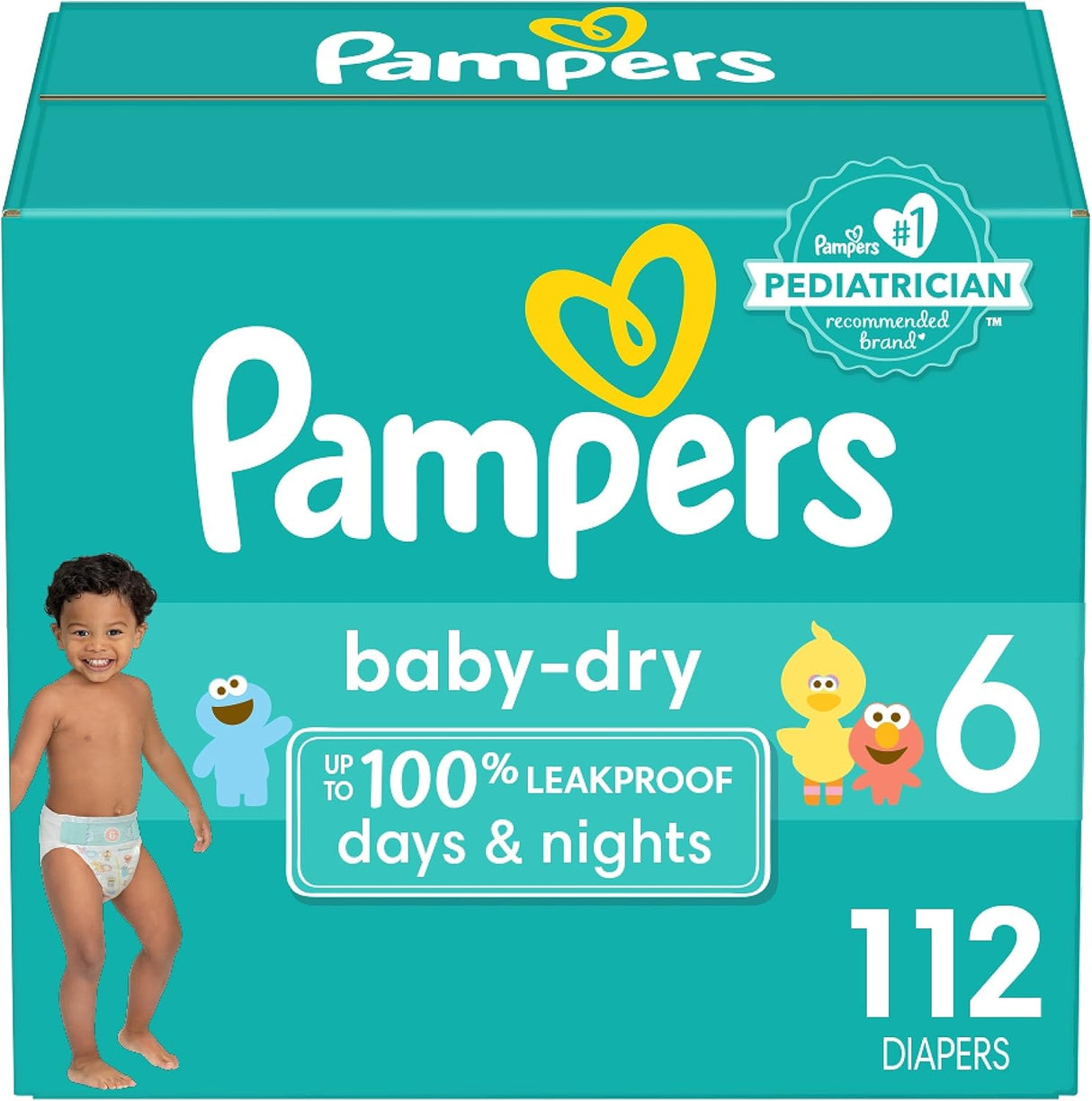 Pampers Baby Dry Diapers - Size 1, 120 Count, Absorbent Disposable Diapers