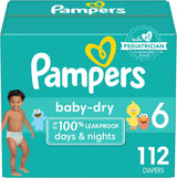 Pampers Baby Dry Diapers - Size 1, 120 Count, Absorbent Disposable Diapers