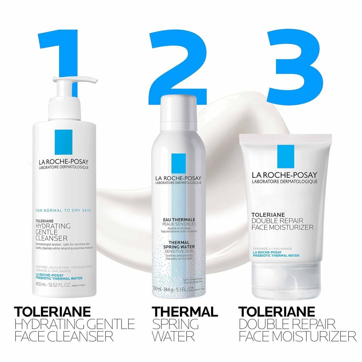 La Roche-Posay Toleriane Double Repair Face Moisturizer | Daily Moisturizer Face Cream with Ceramide and Niacinamide for All Skin Types | Oil Free | Fragrance Free