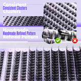 Pawotence Lash Clusters Wispy Cluster Eyelash Extensions 144Pcs Individual Lashes 10-18Mm Lash Extension DIY False Eyelashes Soft Comfortable Eyelash Clusters with Thin Band