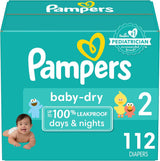 Pampers Baby Dry Diapers - Size 1, 120 Count, Absorbent Disposable Diapers