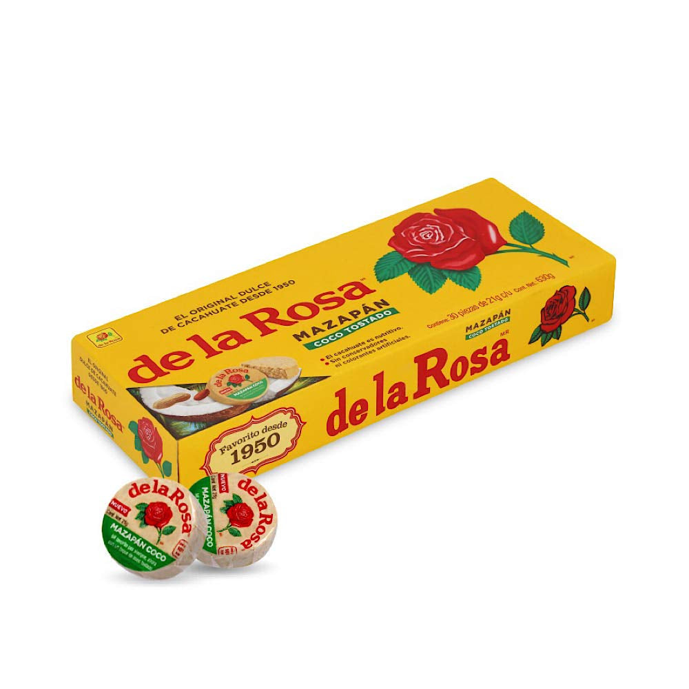 De La Rosa Mazapan, Mexican Original Peanut Candy, Regular and Covered in Chocolate (Regular, Pack of 12)