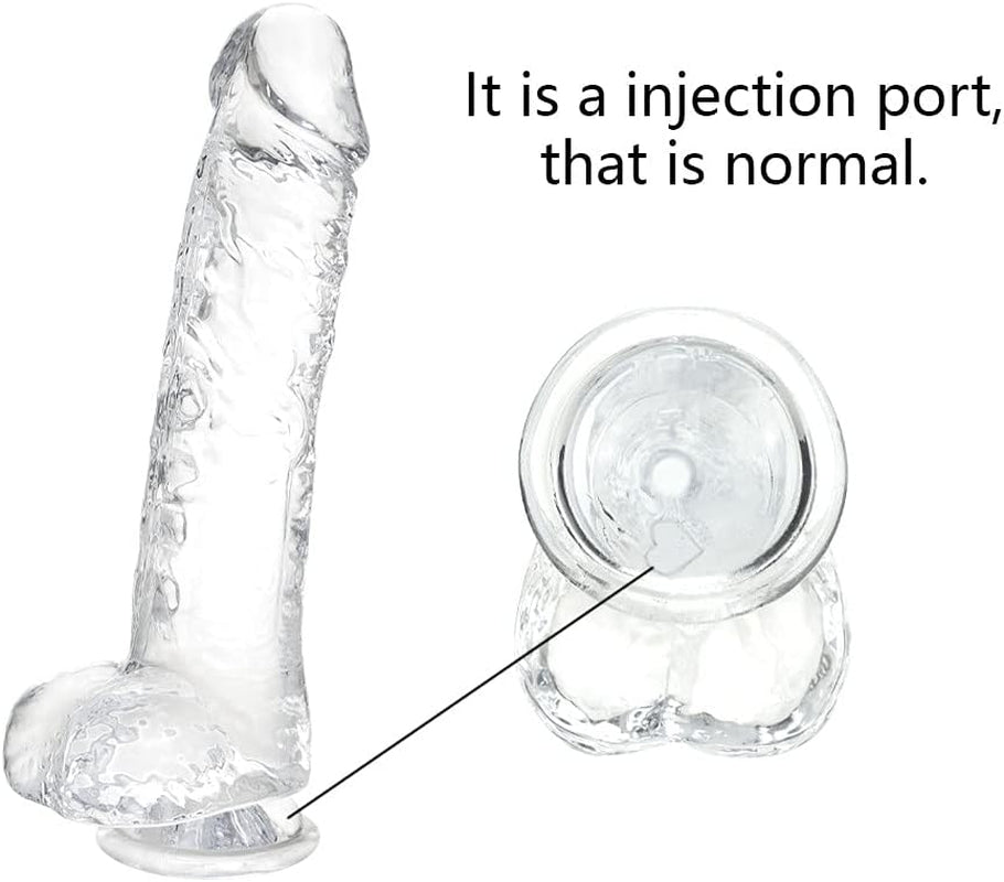 Small Realistic Clear 6 Inch Cute Dildo,Adult Sex Toy with Suction Cup Dildo, Suitable for Beginner Women/Men/Gay with Thin and Slim Poke, Can Be Use for G-Spot and Anal