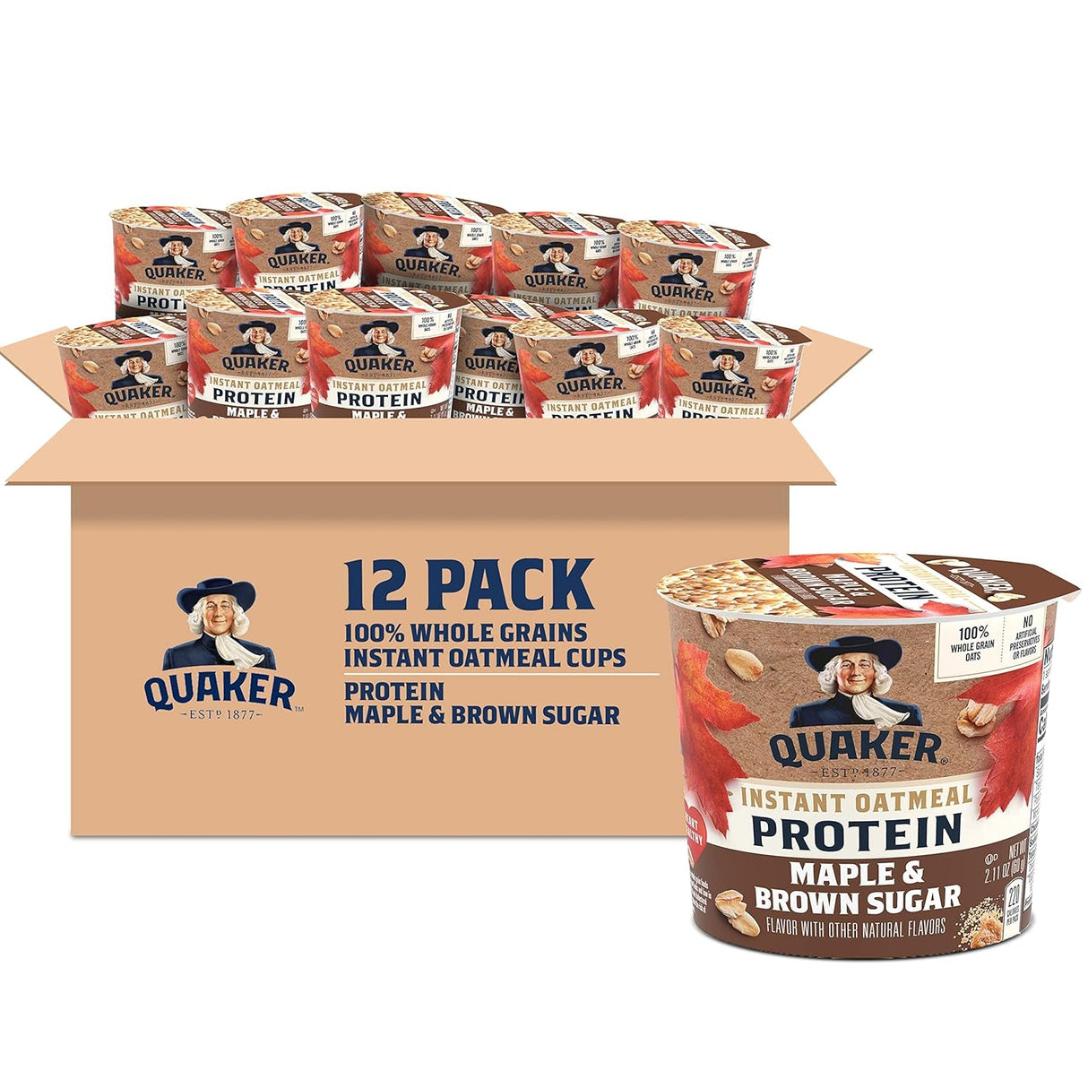 Quaker Instant Oatmeal Express Cups, 4 Flavor Variety Pack, 1.76 Ounce (Pack of 12)