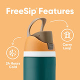 Owala Freesip Insulated Stainless Steel Water Bottle with Straw for Sports, Travel, and School Bpa-Free Sports Water Bottle, 24 Oz, Shy Marshmallow