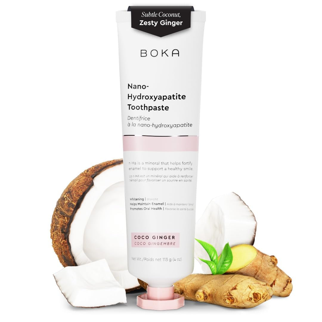 Boka Fluoride Free Toothpaste Nano Hydroxyapatite, Helps Remineralize, Appropriate for Sensitive Teeth, Whitening - for Adult, Kids Oral Care - Ela Mint Flavor, 4 Fl Oz 1Pk US Manufactured