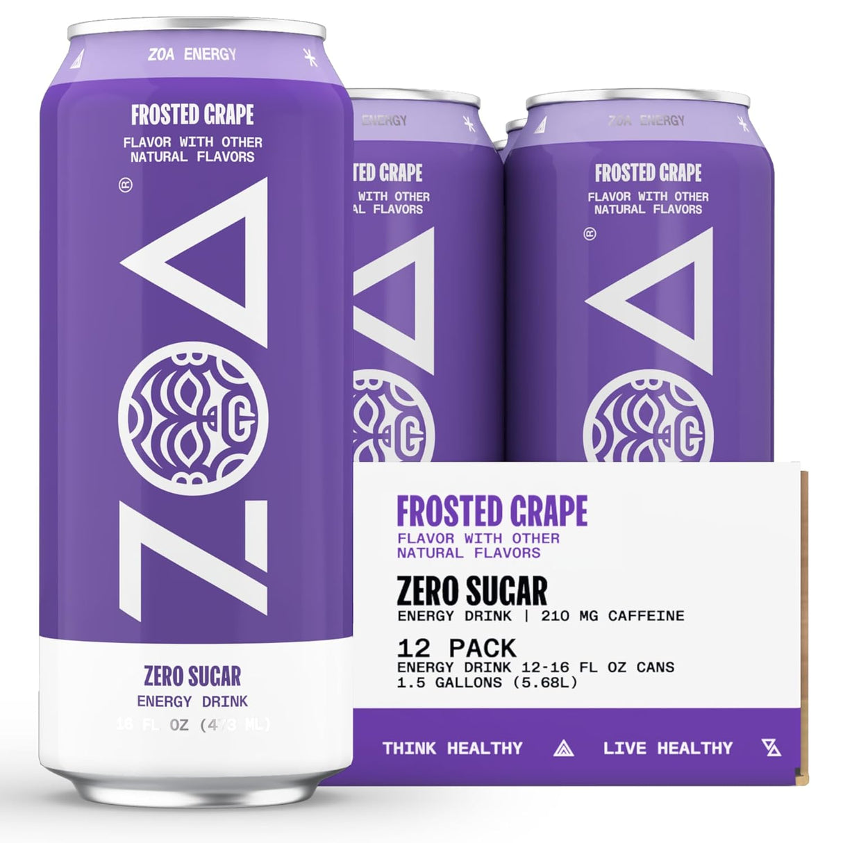 ZOA Zero Sugar Energy Drinks, Variety Pack - Sugar Free with Electrolytes, Healthy Vitamin C, Amino Acids, Essential B-Vitamins, and Caffeine from Green Tea - 12 Fl Oz (12-Pack)