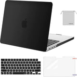 MOSISO Compatible with Macbook Pro 14 Inch Case 2024 2023 2022 2021 M4 M3 M2 M1 Pro Max A3112 A3185 A3401 A2918 A2992 A2779 A2442, Plastic Hard Shell&Keyboard Cover&Screen Film&Pouch, Black